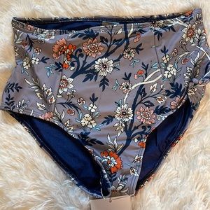 Kulani Kinis Bikini Bottoms High Waisted Floral size Large Brand New